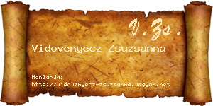 Vidovenyecz Zsuzsanna névjegykártya