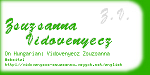 zsuzsanna vidovenyecz business card